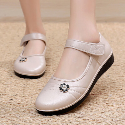 Dulce Solid Negru Flats Fete Piele Primavara Pantofi 2023 Fashion Classic Hook Loop Piele Flats Pantofi Femei