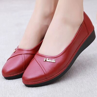 Dulce Solid Negru Flats Fete Piele Primavara Pantofi 2023 Fashion Classic Hook Loop Piele Flats Pantofi Femei