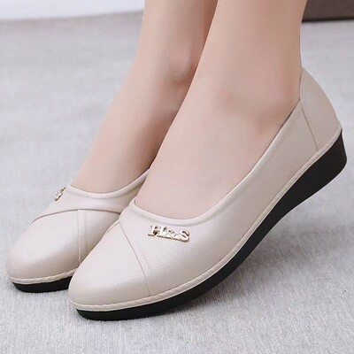 Dulce Solid Negru Flats Fete Piele Primavara Pantofi 2023 Fashion Classic Hook Loop Piele Flats Pantofi Femei