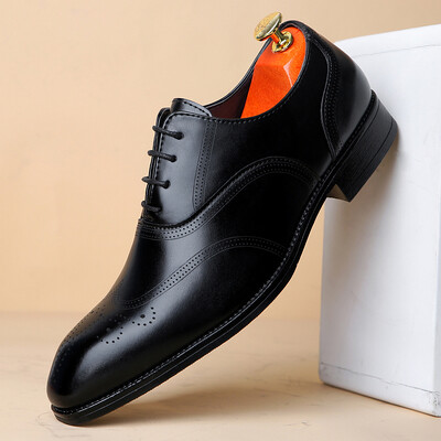 Pantofi Brogue pentru bărbați de marcă de ultimă generație Pantofi de birou pentru afaceri, antiderapante, confortabili, din piele, pentru bărbați, maro, livrare gratuită