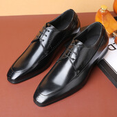 Ανδρικά κλασικά ρετρό παπούτσια Derby Ανδρικό επαγγελματικό φόρεμα γραφείου με τετράγωνα δάχτυλα Δερμάτινα παπούτσια Ανδρικά παπούτσια Γάμος για εξωτερικούς χώρους