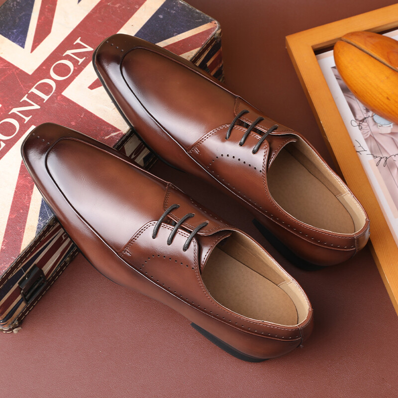Ανδρικά κλασικά ρετρό παπούτσια Derby Ανδρικό επαγγελματικό φόρεμα γραφείου με τετράγωνα δάχτυλα Δερμάτινα παπούτσια Ανδρικά παπούτσια Γάμος για εξωτερικούς χώρους