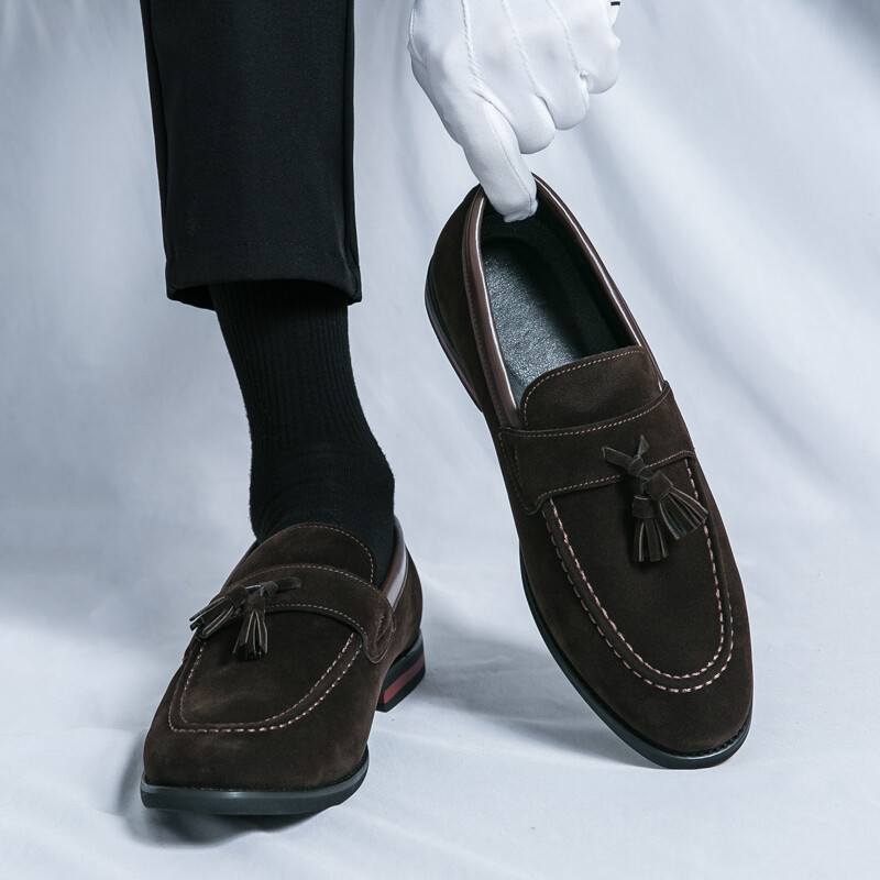 Ανδρικά νέα Suede Eather Παπούτσια Καφέ Φούντα Ανδρικά Loafers Vintage slip-on Casua Ανδρικά παπούτσια Commerce Leisure Outdoor