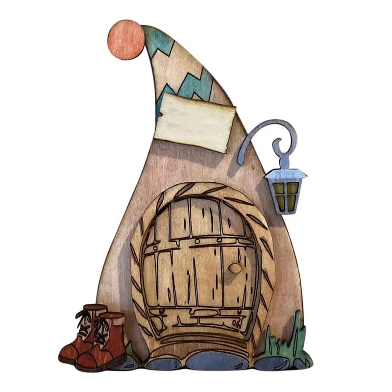 Διασυνοριακό νέο προϊόν νεράιδα πόρτα νεράιδα πόρτα διακόσμηση σκάλας σπιτιού ξύλινα στολίδια διακοσμητικά κήπου χειροτεχνίες