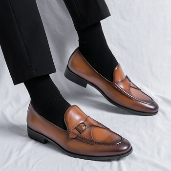 Νέα ανδρική μόδα Gentleman Monk Strap Επαγγελματικά Δερμάτινα Παπούτσια Ανδρικά φόρεμα με όλα τα ταιριαστά Φόρεμα γάμου Επιστροφή στο σπίτι Παπούτσια Zapatos Hombre