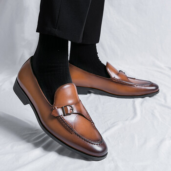 Νέα ανδρική μόδα Gentleman Monk Strap Επαγγελματικά Δερμάτινα Παπούτσια Ανδρικά φόρεμα με όλα τα ταιριαστά Φόρεμα γάμου Επιστροφή στο σπίτι Παπούτσια Zapatos Hombre