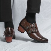 Pantofi de nuntă pentru bărbați, la modă, slim fit, cu toc înalt, pulover, pantofi din piele respirabil, pantofi rochii pentru bărbați, clasici, vintage