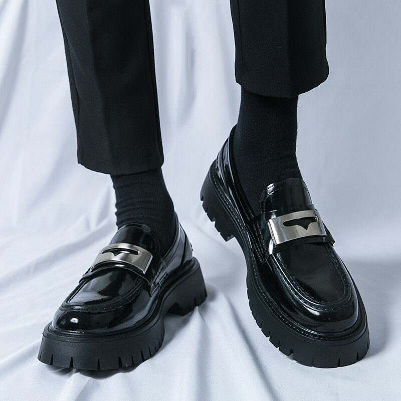 Platvorm Uus Meeste Kleit Nahast kingad Kõrge Klassikaline Mugav terava ninaga Nööriga ärijalatsid Mood vabaaja pulmapidu