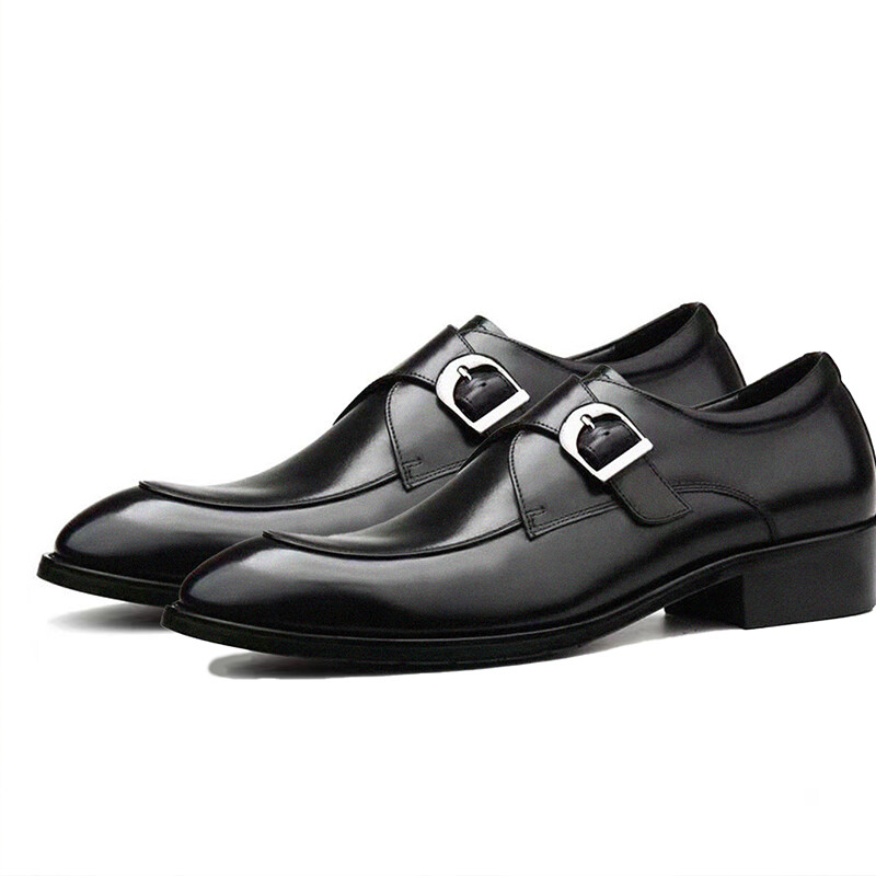 Klassikalised nahast meeste kingad värvi plokk ümmarguse varbaga pandlaga ärikleit nahast kingad Meeste vabaaja kingad pulmapeo jaoks