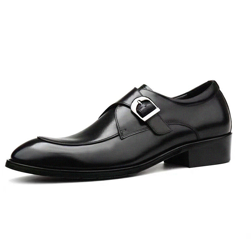 Klassikalised nahast meeste kingad värvi plokk ümmarguse varbaga pandlaga ärikleit nahast kingad Meeste vabaaja kingad pulmapeo jaoks