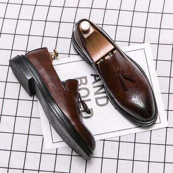 2024 Tassel Gentleman Dress Παπούτσια Ανδρικά Brogues Oxford Shoes High Slip-on Επίσημα Παπούτσια Κλασικά Ανδρικά Επαγγελματικά Δερμάτινα Παπούτσια Casual