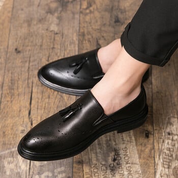 2024 Tassel Gentleman Dress Παπούτσια Ανδρικά Brogues Oxford Shoes High Slip-on Επίσημα Παπούτσια Κλασικά Ανδρικά Επαγγελματικά Δερμάτινα Παπούτσια Casual