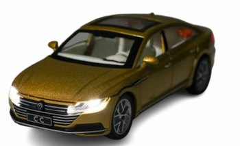 Играчка Кола, Тип VOLKSWAGEN CC, Метален, Звук и светлина, Жълт, 1:32, Без кутия