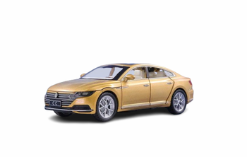 Играчка Кола, Тип VOLKSWAGEN CC, Метален, Звук и светлина, Жълт, 1:32, Без кутия