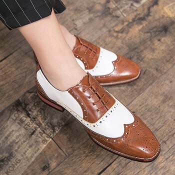 Χειροποίητα παπούτσια γραφείου Brogue Vintage Σχεδίαση Oxford Ανδρικά παπούτσια Φόρεμα Επίσημα Επαγγελματικά ανδρικά παπούτσια από δέρμα