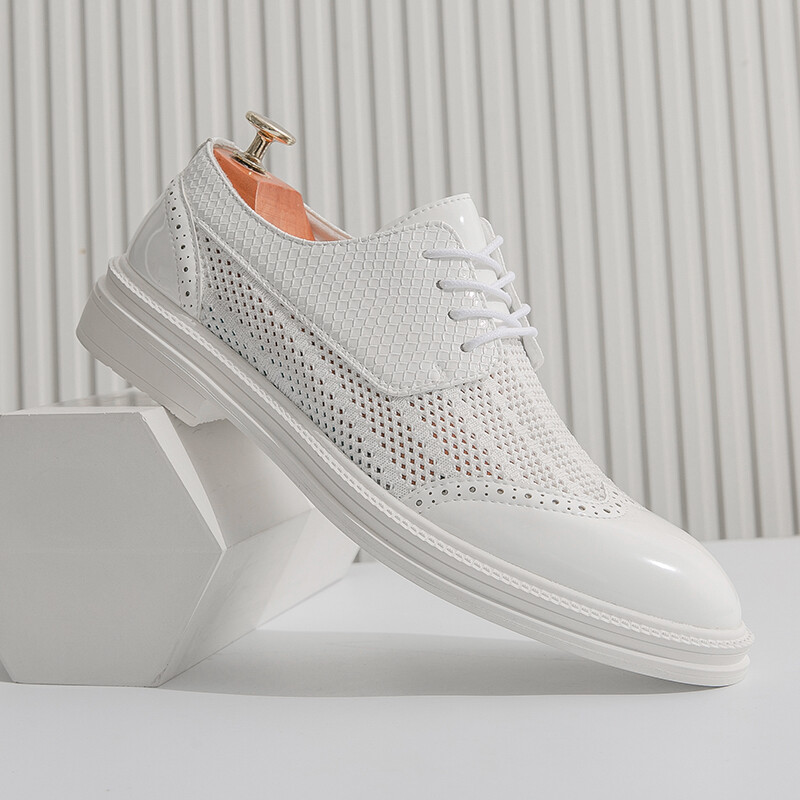 Luksuzne Derby muške cipele Brogue Prozračne modne haljine Poslovne uredske ležerne kožne cipele za vjenčanje za muškarce Besplatna dostava