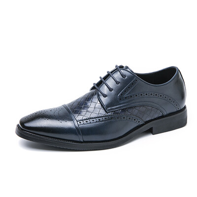 Meeste Splicing Brogue kingad Kootud teralisest nahast kleit kingad Meeste paeltega pulmapeo kingad Meeste ärikontor Oxfordi korterid