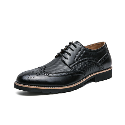 Pantofi Oxford lucrați manual pentru bărbați, Brogue din piele cu vârful aripii, pantofi de rochie pentru bărbați, pantofi clasici de afaceri, pantofi formali pentru bărbați, pantofi din piele de vițel