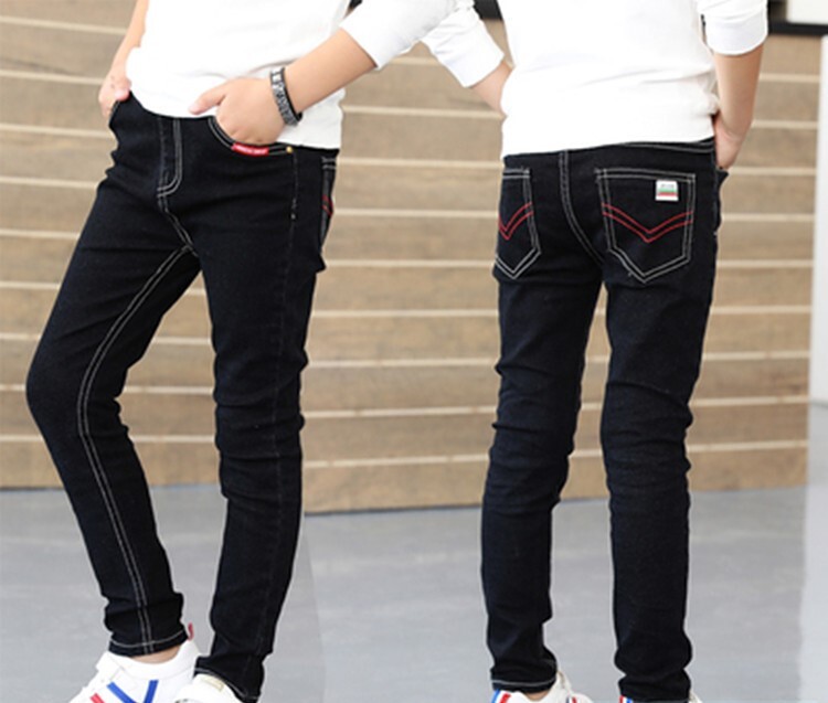 Αγόρια παντελόνια Χειμερινού στυλ Boys Fleece Jeans Medium Large Παιδικά Fleece Jeans Boys Straight Jeans