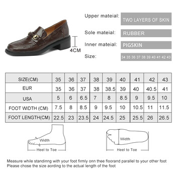 BRANGDY Hot Selling Loafers Γυναικεία τετράγωνα δάχτυλα Νέα γνήσια δερμάτινα γυναικεία παπούτσια slip-on Vintage πόρπη Κλασικά παπούτσια άνοιξη Γυναικεία παπούτσια