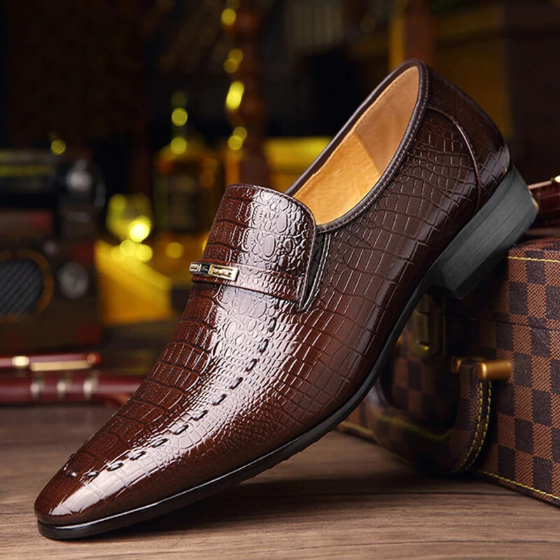 Klassikalised kleitkingad meestele Nahast kingad PU krokodill Business Casual pidulikud tossud suures kontoris Oxfordi pulmapidu