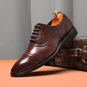 Pantofi de lux pentru bărbați din piele, cu vârf ascuțit, pantofi formali pentru bărbați, rochie brogue, oxford, pantofi de nuntă de mire, sculptați manual, clasici