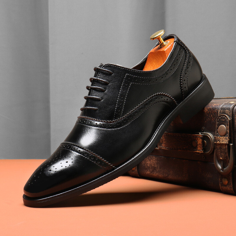 Pantofi de lux pentru bărbați din piele, cu vârf ascuțit, pantofi formali pentru bărbați, rochie brogue, oxford, pantofi de nuntă de mire, sculptați manual, clasici