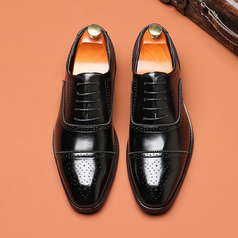 Pantofi de lux pentru bărbați din piele, cu vârf ascuțit, pantofi formali pentru bărbați, rochie brogue, oxford, pantofi de nuntă de mire, sculptați manual, clasici