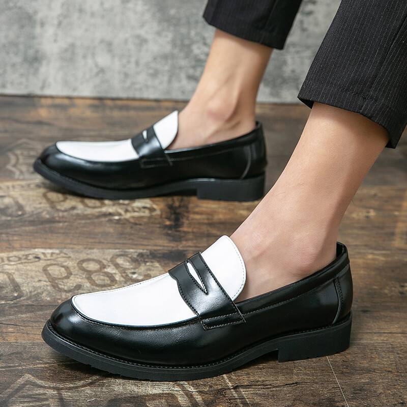 Nove dizajnerske muške dvobojne patchwork navlake s džentlmenskim vjenčanicama Cipele za povratak kući Ravne cipele Ležerne mokasine Zapatos Hombre