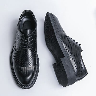 Pantofi Bărbați 2024 Noi Pantofi Derby Casual Bărbați Moda Bărbați Pantofi din piele Rochie Brogue cu șireturi