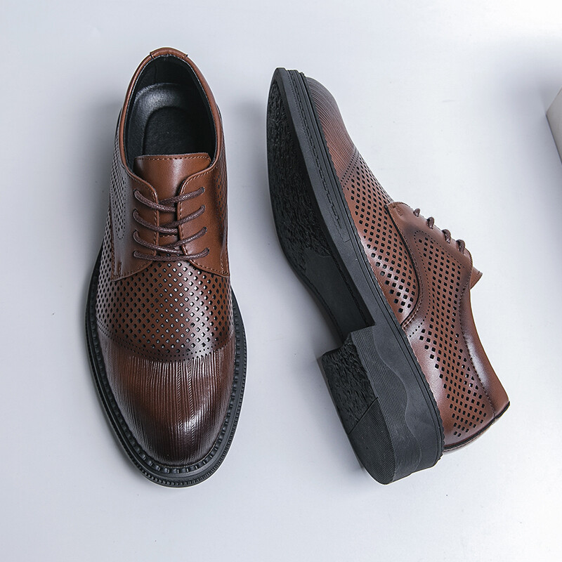 Pantofi Bărbați 2024 Noi Pantofi Derby Casual Bărbați Moda Bărbați Pantofi din piele Rochie Brogue cu șireturi