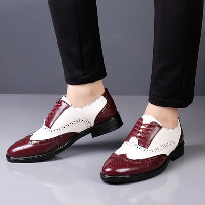 Nouă modă Artizanat pentru bărbați pantofi oxford din piele de vițel autentică pantofi rochie brogue pantofi clasici de afaceri formali bărbați