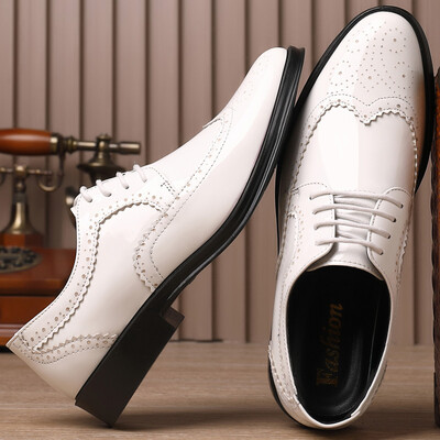 Nove britanske retro bijele debele brogue dna, pojačane svečane oxford cipele za muškarce, vjenčanje, maturalnu zabavu, povratak kući Sapato Social Masculino