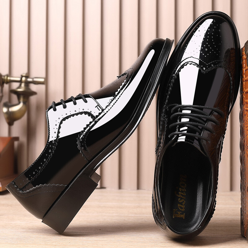 Nove britanske retro bijele debele brogue dna, pojačane svečane oxford cipele za muškarce, vjenčanje, maturalnu zabavu, povratak kući Sapato Social Masculino