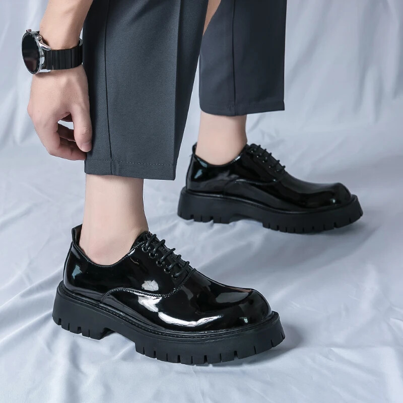 Muške cipele Debeli donji dio Luksuzni brend Muške oksfordice Muške kožne modne frizerske cipele Univerzalna muška svečana obuća na vezanje