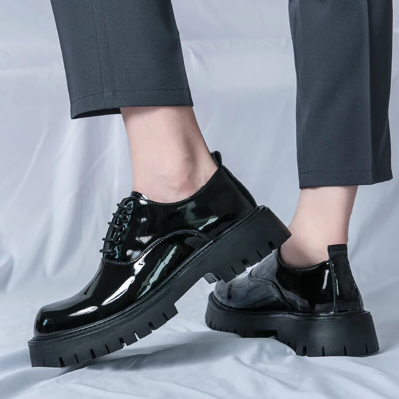 Muške cipele Debeli donji dio Luksuzni brend Muške oksfordice Muške kožne modne frizerske cipele Univerzalna muška svečana obuća na vezanje