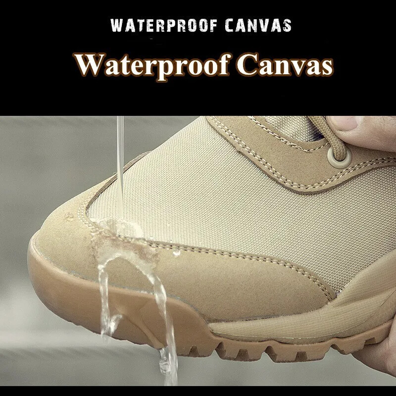 Летни дишащи обувки за пустинен туризъм, мъжки високи обувки за катерене на открито, армейски обувки за катерене, леки тактически бойни ботуши