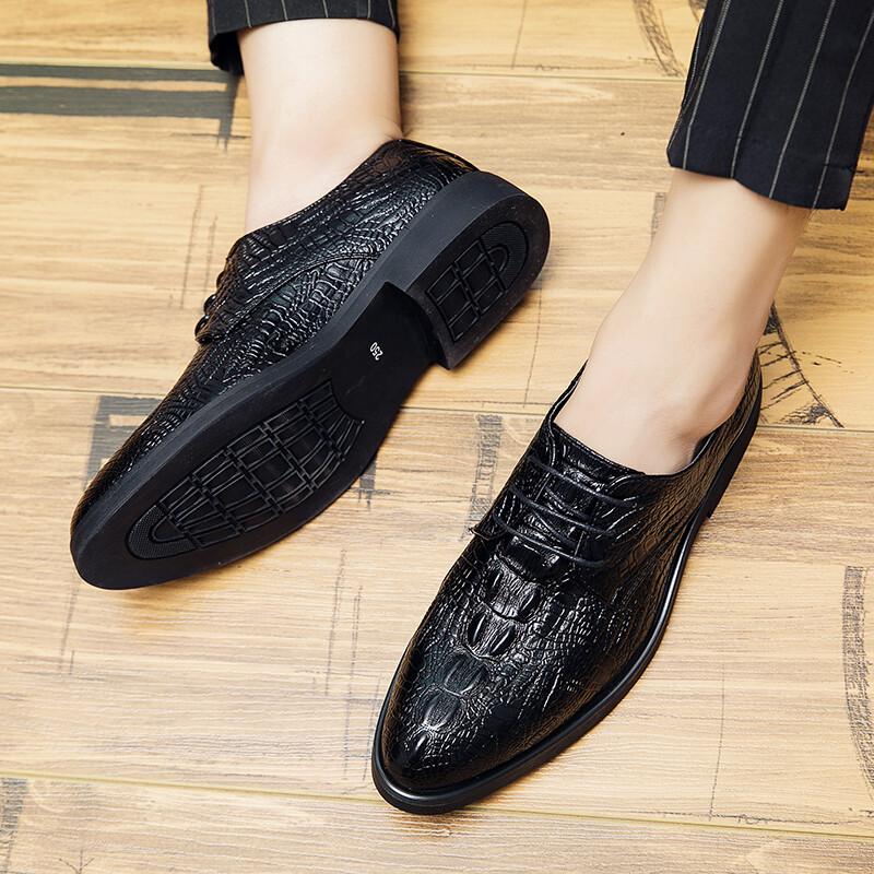 Bărbați de afaceri formali de designer din piele de crocodil ocazional pantofi clasici pentru bărbați rochie la birou, petrecere, încălțăminte de lux pentru bărbați