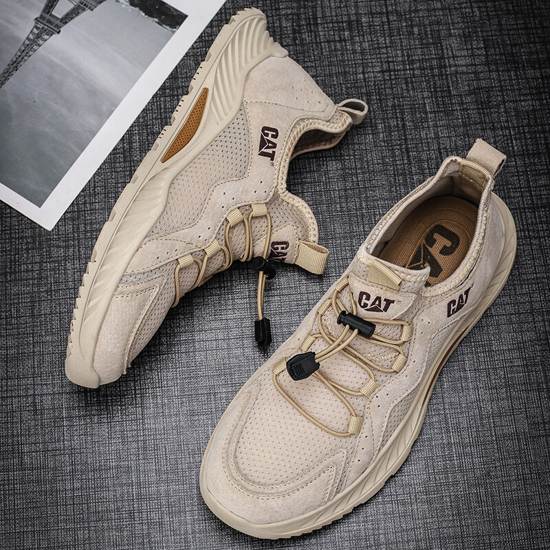 Visokokvalitetne vanjske muške tenisice Modne smeđe elastične cipele za slobodno vrijeme Muške ljetne mrežaste prozračne neklizajuće sportske cipele za muškarce