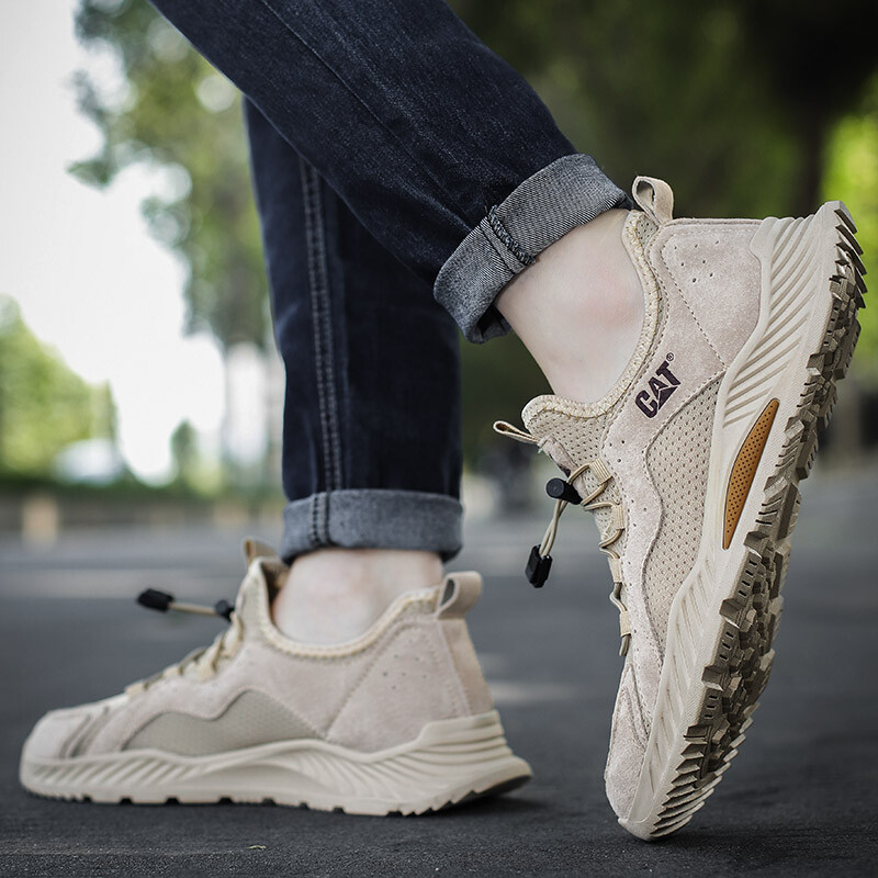 Visokokvalitetne vanjske muške tenisice Modne smeđe elastične cipele za slobodno vrijeme Muške ljetne mrežaste prozračne neklizajuće sportske cipele za muškarce