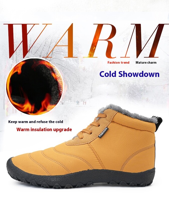 Cizme de zăpadă de iarnă pentru bărbați și femei, pantofi din bumbac, pantofi de drumeție în aer liber, cizme de pluș, calde, înalte, mărimea mare 48 pantofi bărbați