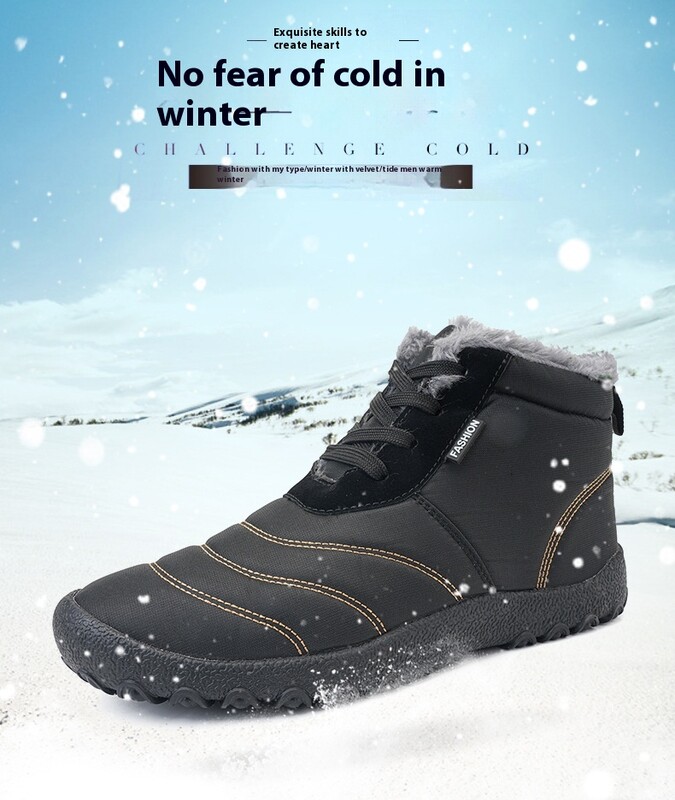 Cizme de zăpadă de iarnă pentru bărbați și femei, pantofi din bumbac, pantofi de drumeție în aer liber, cizme de pluș, calde, înalte, mărimea mare 48 pantofi bărbați