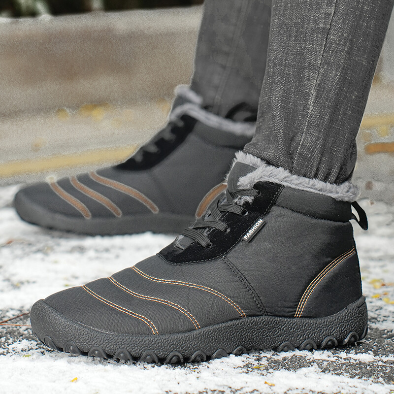 Cizme de zăpadă de iarnă pentru bărbați și femei, pantofi din bumbac, pantofi de drumeție în aer liber, cizme de pluș, calde, înalte, mărimea mare 48 pantofi bărbați