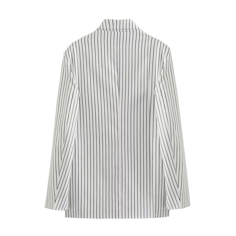 PB&ZA 2023 Νέα Γυναικεία Μόδα και Κομψότητα Μετακινώντας Ευέλικτο ριγέ κοστούμι με δύο κουμπιά Top Coat