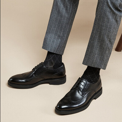 2023Nou pantof din piele bloc sculptat Allmatch pantof rochie de afaceri pentru bărbați pantof pentru banchet de nuntă pantof social pentru bărbați pantofi britanici de lux pentru bărbați