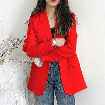 Väikese kostüümiga jakk naistele Uus vabaaja avar sügisülikonna jope Briti nööbiga kardigan naiste pidulik ärikostüüm