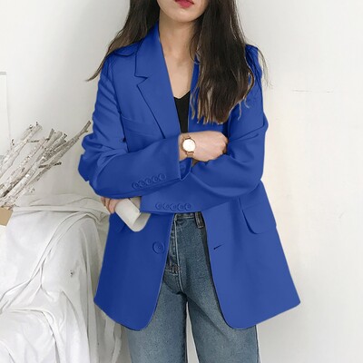 Väikese kostüümiga jakk naistele Uus vabaaja avar sügisülikonna jope Briti nööbiga kardigan naiste pidulik ärikostüüm