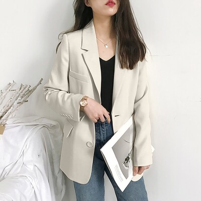 Väikese kostüümiga jakk naistele Uus vabaaja avar sügisülikonna jope Briti nööbiga kardigan naiste pidulik ärikostüüm