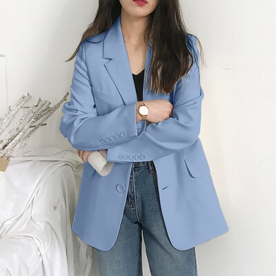 Väikese kostüümiga jakk naistele Uus vabaaja avar sügisülikonna jope Briti nööbiga kardigan naiste pidulik ärikostüüm