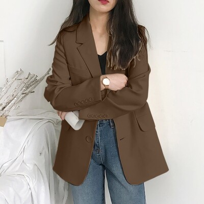 Väikese kostüümiga jakk naistele Uus vabaaja avar sügisülikonna jope Briti nööbiga kardigan naiste pidulik ärikostüüm